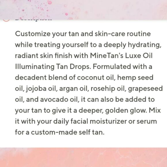 Mine Tan Illuminating LUXE OIL SELF TAN Bronzing Drops - Picture 6 of 12
